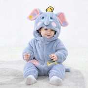 Kigurumis Unicorn Baby Girls Clothes Romper Lovely Infant Baby Onesie Bodysuit Cartoon Newborn Zipper Hooded Flannel Jumpsuits