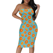 Summer Women's Sexy Sleeveless Spaghetti Strap Tank Dress Basic Tight Backless Bodycon Club Party Midi Dress