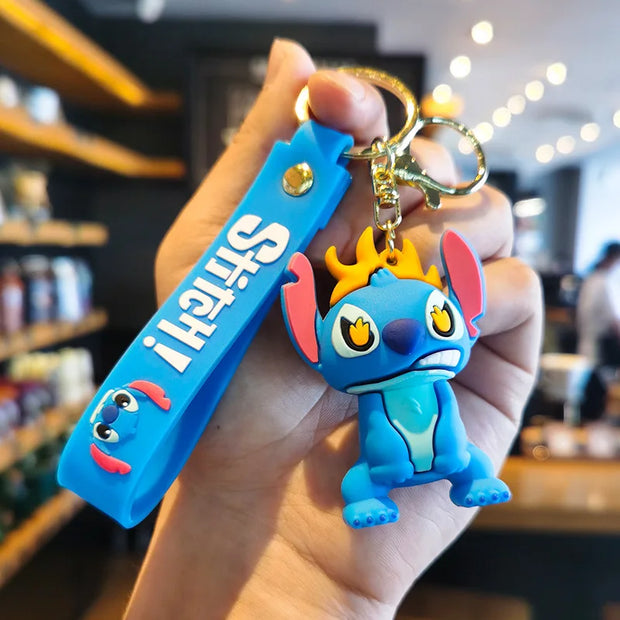 Disney Stitch Keychain 5-Pack - Cute Lilo & Stitch Keyrings, Durable Anime Keychains for Women Men Kids, Multi-Color Gift Set