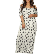 Plus Size Maxi Dresses for Curvy Women Summer Casual Loose Short Sleeve Long Beach Dress with Pocket