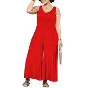 Women's Jumpsuits Overalls Wide Leg Casual 2025 Rompers Sleeveless Smocked One Piece High Waist Loose Fit with Pockets