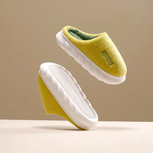 Thick-soled Cotton Slippers with Non-slip Warmth