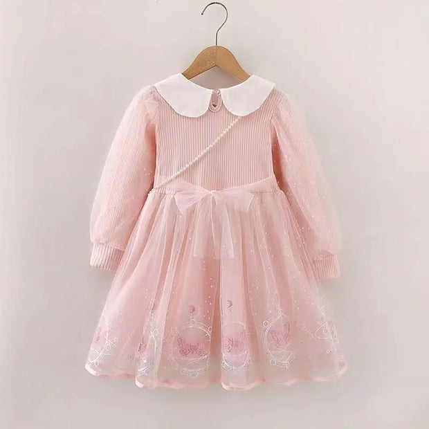 2023 Elsa Princess Dress for Girls with Tulle Skirt