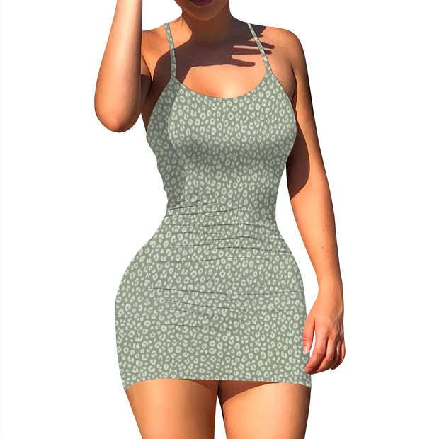 Women's Summer Floral Print A Line Short Cami Dress