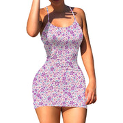 Women's Summer Floral Print A Line Short Cami Dress