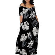 Plus Size Maxi Dresses for Curvy Women Summer Casual Loose Short Sleeve Long Beach Dress with Pocket