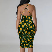 Summer Women's Sexy Sleeveless Spaghetti Strap Tank Dress Basic Tight Backless Bodycon Club Party Midi Dress