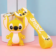 Disney Stitch Keychain 5-Pack - Cute Lilo & Stitch Keyrings, Durable Anime Keychains for Women Men Kids, Multi-Color Gift Set