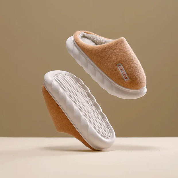 Thick-soled Cotton Slippers with Non-slip Warmth
