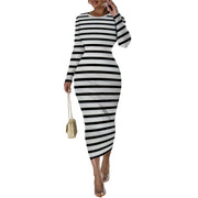 Women's Casual Basic Pencil Dress Sexy Long Sleeve Bodycon Midi Club Dress