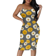 Summer Women's Sexy Sleeveless Spaghetti Strap Tank Dress Basic Tight Backless Bodycon Club Party Midi Dress