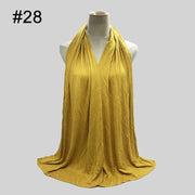28Color Modal Cotton Jersey Hijab Scarf Ramadan Long Muslim Shawl Plain Solid Soft Turban Wraps For Women Headband