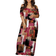 Plus Size Maxi Dresses for Curvy Women Summer Casual Loose Short Sleeve Long Beach Dress with Pocket