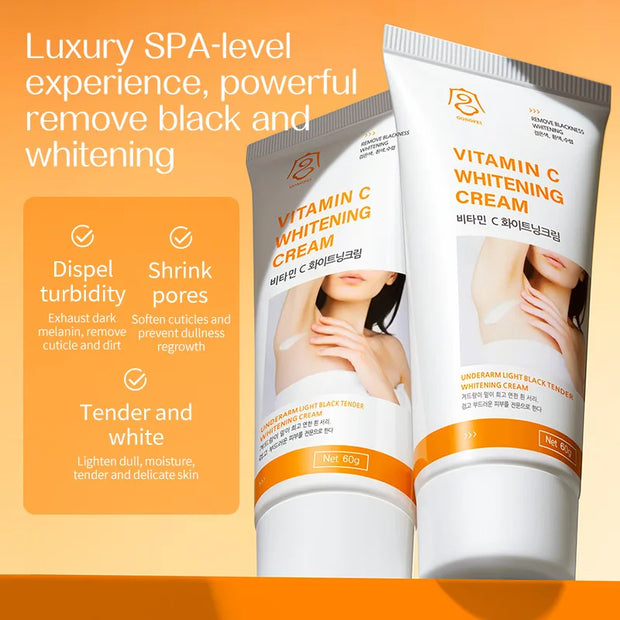 Vitamin C Body Whitening Cream Underarm Armpit Dark Skin Whitening Bleaching Cream Moisturizing Brighten Body Lotion For Women