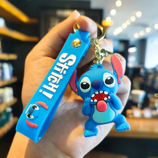 Disney Stitch Keychain 5-Pack - Cute Lilo & Stitch Keyrings, Durable Anime Keychains for Women Men Kids, Multi-Color Gift Set