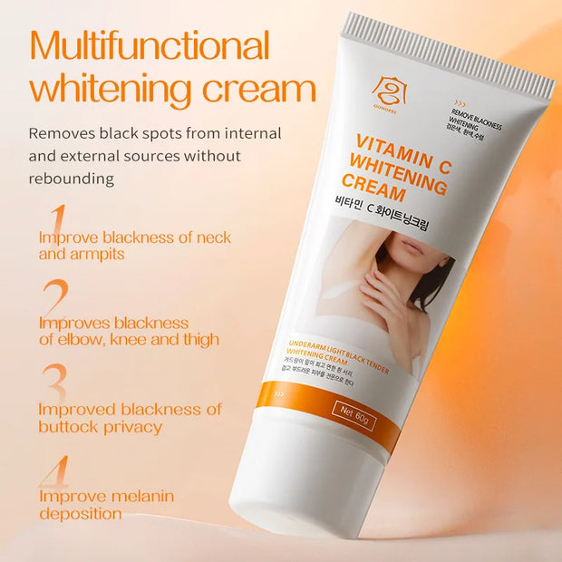 Vitamin C Body Whitening Cream Underarm Armpit Dark Skin Whitening Bleaching Cream Moisturizing Brighten Body Lotion For Women