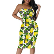 Summer Women's Sexy Sleeveless Spaghetti Strap Tank Dress Basic Tight Backless Bodycon Club Party Midi Dress