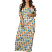 Plus Size Maxi Dresses for Curvy Women Summer Casual Loose Short Sleeve Long Beach Dress with Pocket