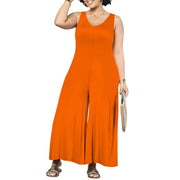 Women's Jumpsuits Overalls Wide Leg Casual 2025 Rompers Sleeveless Smocked One Piece High Waist Loose Fit with Pockets