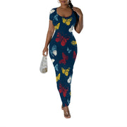 Womens Summer Casual Sexy Short Sleeve Bodycon Dress Basic Pencil Midi Club Dresses