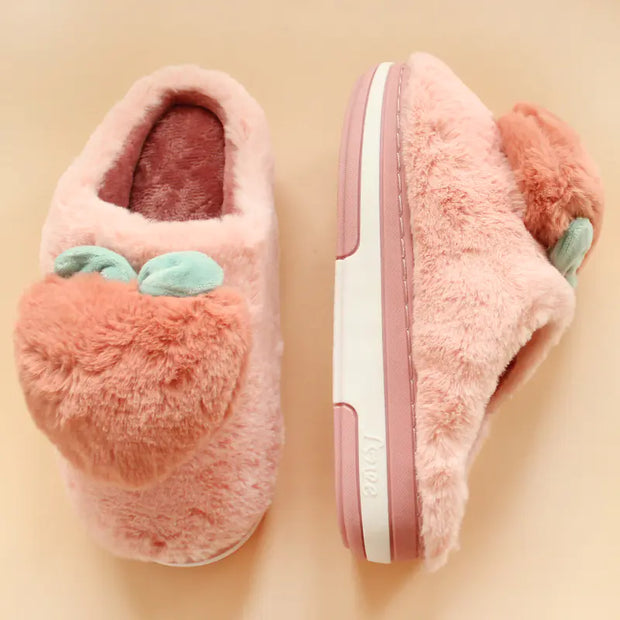 High-Heeled Thick-Soled Non-Slip Cotton Slippers