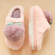 High-Heeled Thick-Soled Non-Slip Cotton Slippers