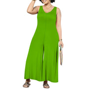 Women's Jumpsuits Overalls Wide Leg Casual 2025 Rompers Sleeveless Smocked One Piece High Waist Loose Fit with Pockets