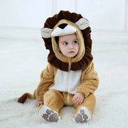 Cute Lion Jumpsuit for Baby Boys Girls Baby Lion Cub Costume Boys Infant Toddler Flannel Winter Pajamas Outfit Hoodie Romper