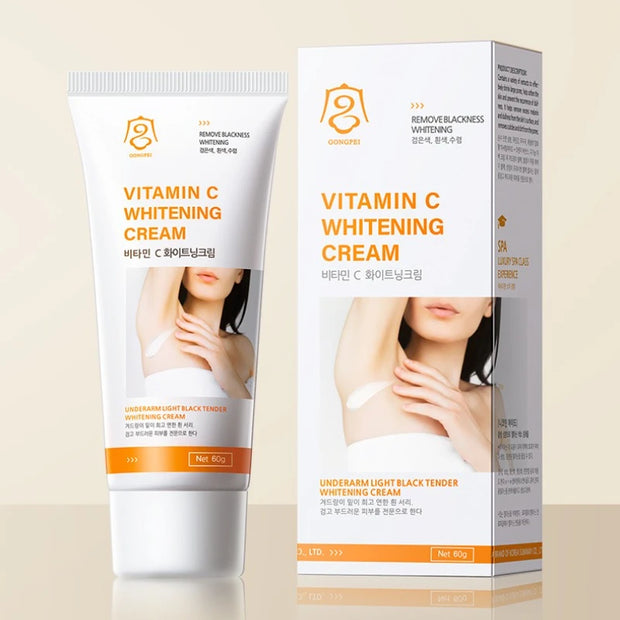 Vitamin C Body Whitening Cream Underarm Armpit Dark Skin Whitening Bleaching Cream Moisturizing Brighten Body Lotion For Women