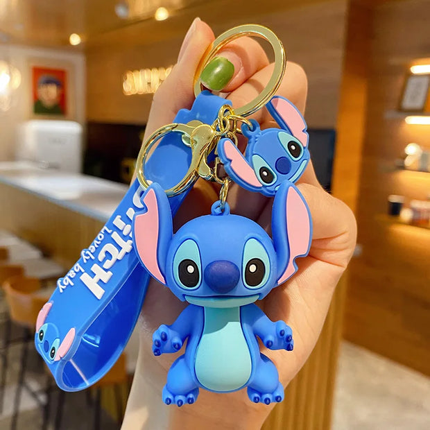 Disney Stitch Keychain 5-Pack - Cute Lilo & Stitch Keyrings, Durable Anime Keychains for Women Men Kids, Multi-Color Gift Set