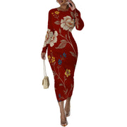 Women's Casual Basic Pencil Dress Sexy Long Sleeve Bodycon Midi Club Dress