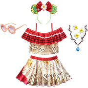 Summer Fairy Princess Moana Swimwear Girl Swimsuit Infant Baby Swimsuits Girls Beach Bikini Party Clothes Kids Bath Clothing Set