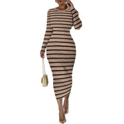 Women's Casual Basic Pencil Dress Sexy Long Sleeve Bodycon Midi Club Dress