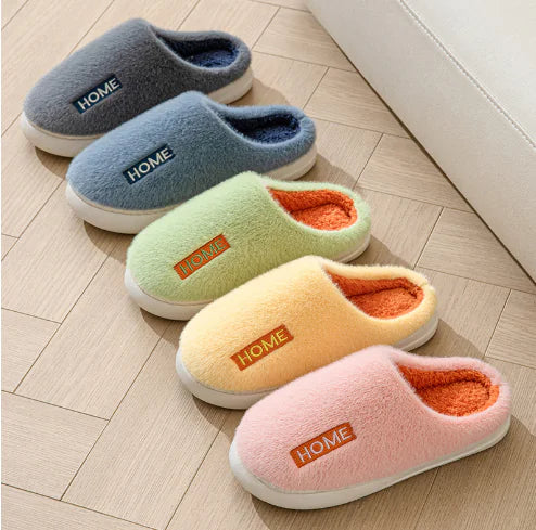 Thick-soled Cotton Slippers with Non-slip Warmth