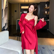 Jxgarb Women's Summer Ice-Silk Robe Gown Set (2PCS)