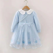 2023 Elsa Princess Dress for Girls with Tulle Skirt
