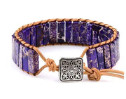 Leather Beaded Bracelet with Natural Stones and Style
