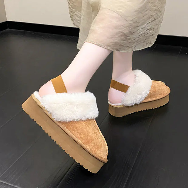 Women's Winter Thick Sole Fleece Slippers with Anti-Slip