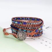 Handcrafted Multi-layer Leather Bracelet with Natural Stones