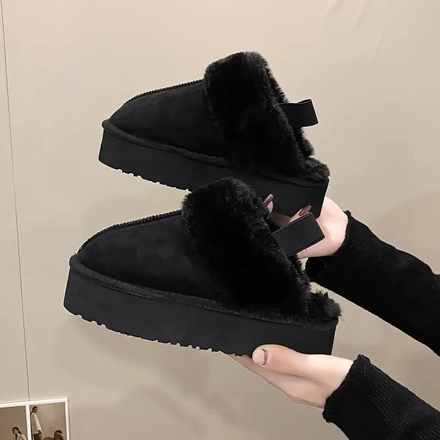 Women's Winter Thick Sole Fleece Slippers with Anti-Slip