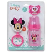 Cudlie Disney Baby Girl Minnie Mouse Bottle Rattle & Pacifer Set