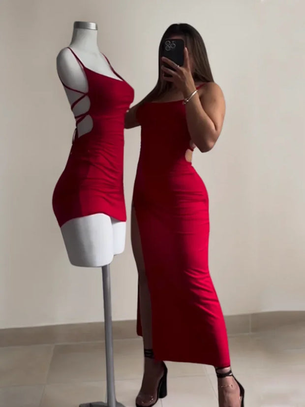 ✨ Robe Élegance Rubis – Sensuelle, Chic & Irrésistible