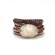 Vintage Beaded Stone Bracelet - Handmade Bohemian Style