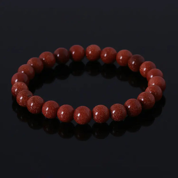 Elastic Beaded Bracelet with Natural Tiger Eye Stones