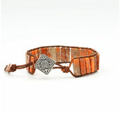 Leather Beaded Bracelet with Natural Stones and Style