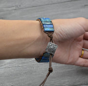 Leather Beaded Bracelet with Natural Stones and Style