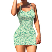 Women's Summer Floral Print A Line Short Cami Dress