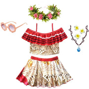 Summer Fairy Princess Moana Swimwear Girl Swimsuit Infant Baby Swimsuits Girls Beach Bikini Party Clothes Kids Bath Clothing Set