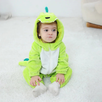 Kigurumis Unicorn Baby Girls Clothes Romper Lovely Infant Baby Onesie Bodysuit Cartoon Newborn Zipper Hooded Flannel Jumpsuits