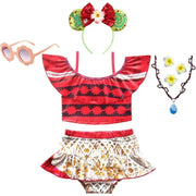 Summer Fairy Princess Moana Swimwear Girl Swimsuit Infant Baby Swimsuits Girls Beach Bikini Party Clothes Kids Bath Clothing Set